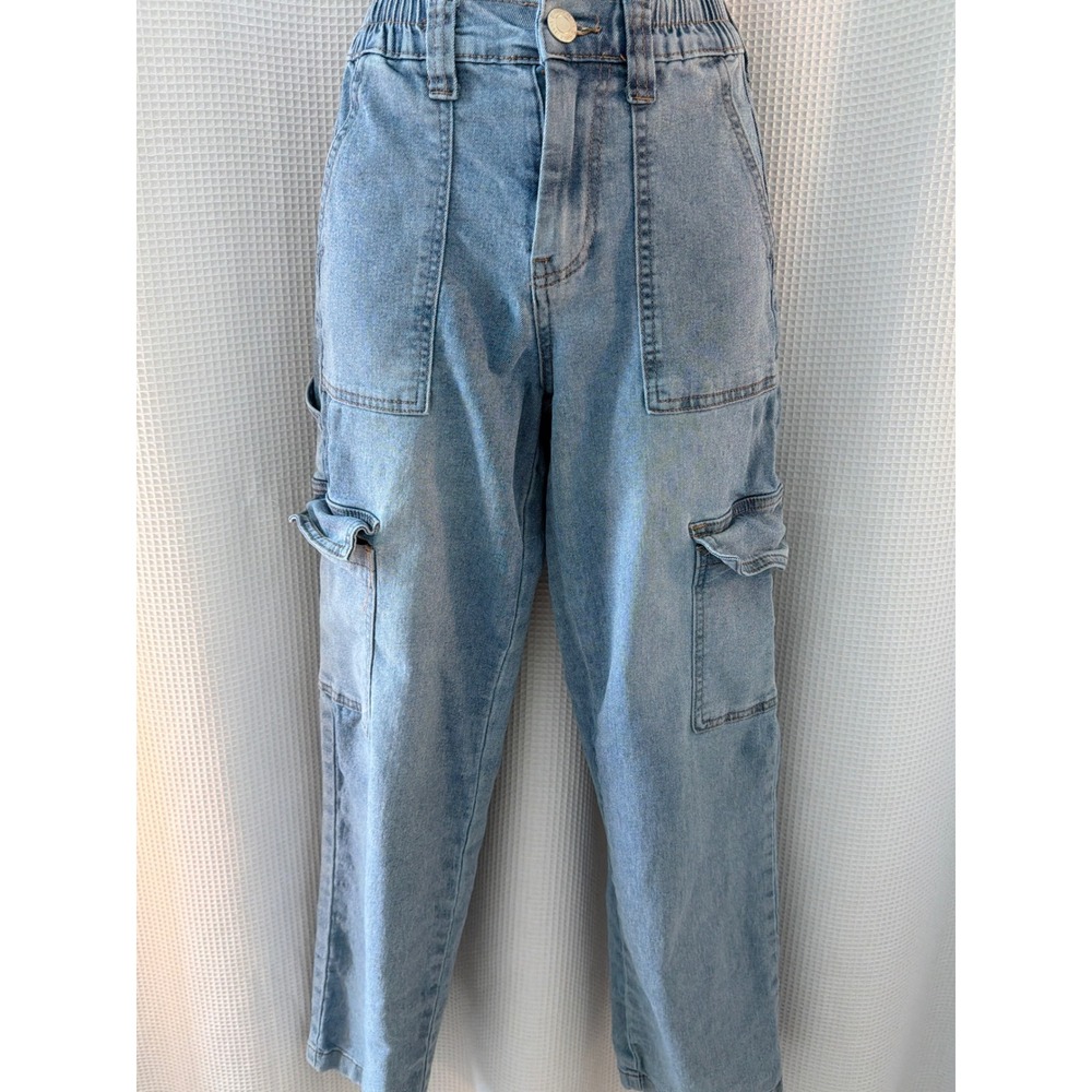 GOGO Jeans Skater Jean Collection Light Wash Cargo Pants GOGO-402-R Size 00/23